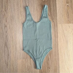 Zara Teal Ribbed Bodysuit - Size XS
